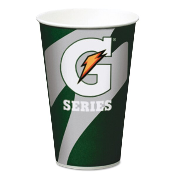 Gatorade Paper Cups with Logo, 12 oz, White/Green/Orange, PK2000